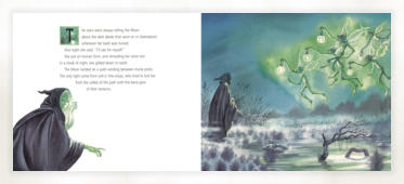 Will-o'-the- wisps luring the Moon.