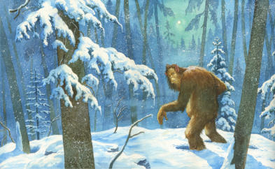 Lonely Big Foot in the snow