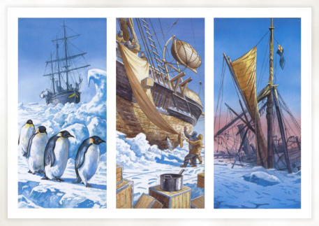 The endurance trapped and crushed in ice